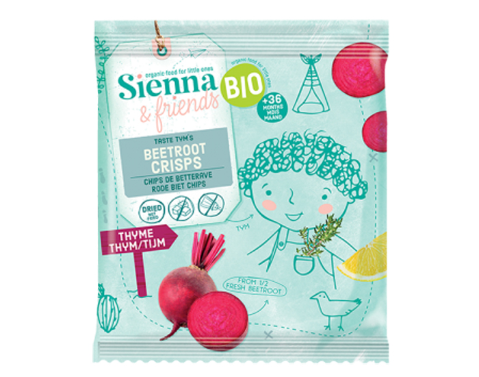 SIENNA AND FRIENDS Chips de Lgumes Betterave Thym et Citron - 15 g - Ds 3 ans