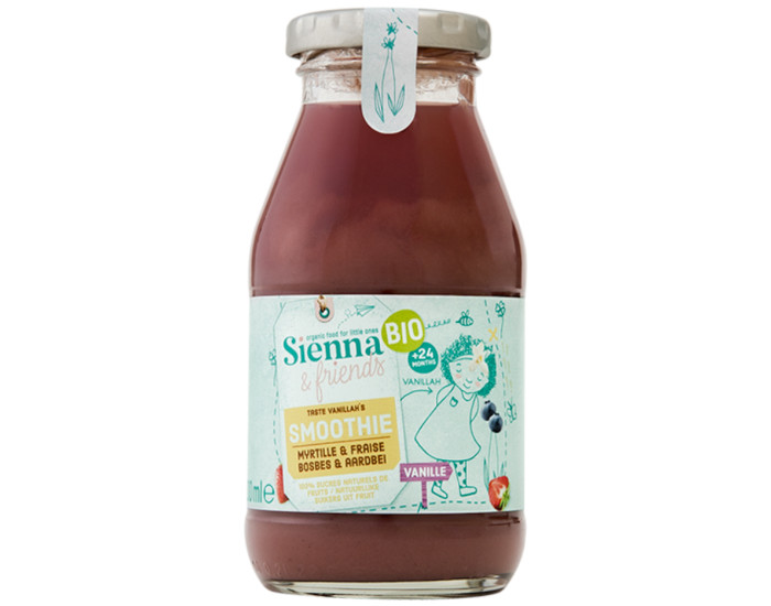 SIENNA AND FRIENDS Smoothie Myrtille Fraise et Vanille - 200 ml - Ds 2 ans