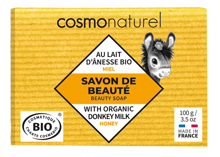 COSMO NATUREL Savon au Lait d'Anesse - Miel Sans Parfum - 100 g