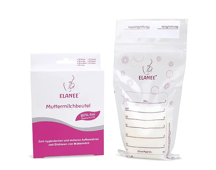 ELANEE Sachets de Conservation du Lait Maternel - Lot de 20 - 180 ml