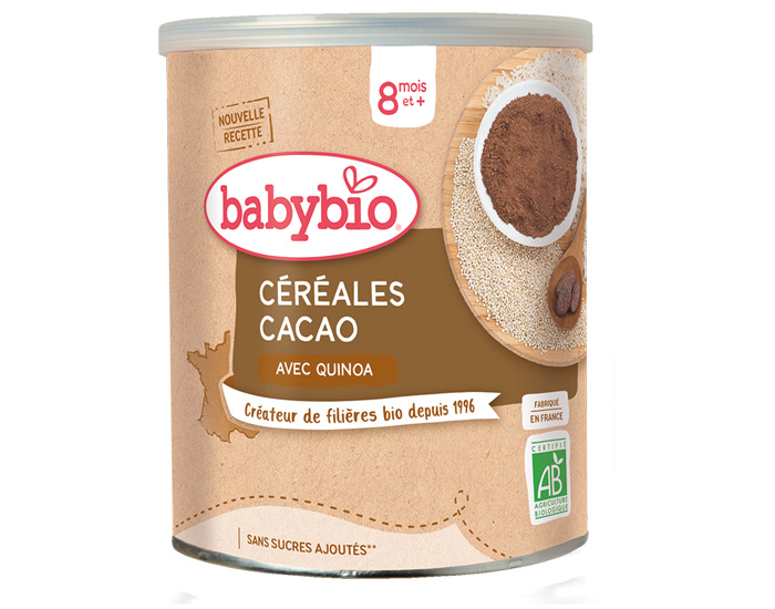 BABYBIO Crales Cacao avec Quinoa - 220g - Ds 8 mois