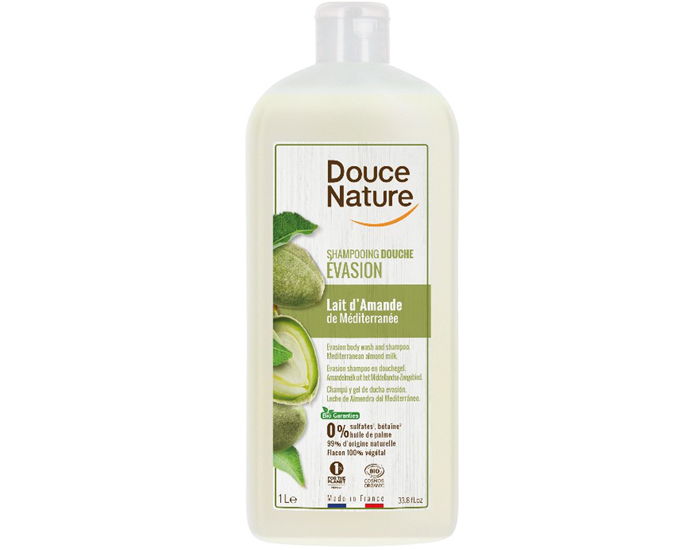 DOUCE NATURE Shampoing Douche Evasion Lait Amande - 1L