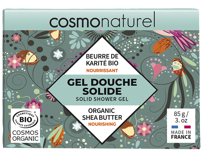 COSMO NATUREL Gel Douche Solide Nourrissant au Beurre de Karit - 85g