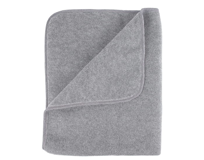 POPOLINI Couverture Polaire de Coton Bio 90 x 70 cm - Gris Chin