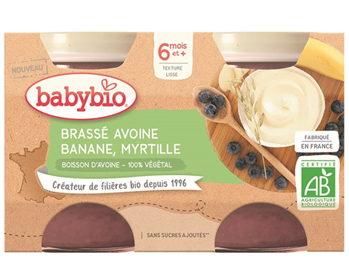 BABYBIO Petits Pots Brasss Vgtaux - 2 x 130 g - Ds 6 mois