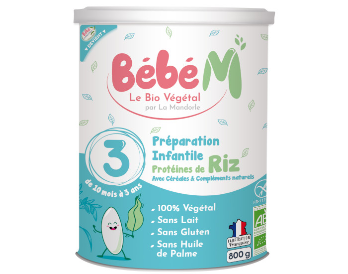 BEBE M 3 en 1 Riz + Crales - Ds 10 mois - 600 g