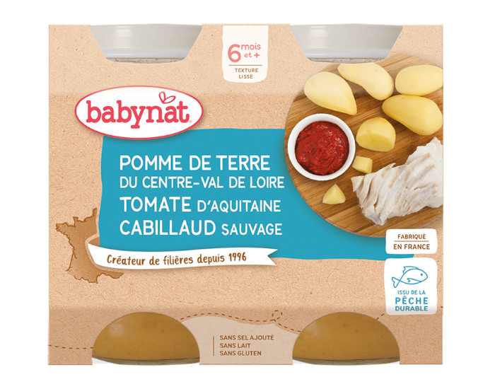 BABYNAT Petits Pots Menu du Jour - 2 x 200g - Ds 6 Mois