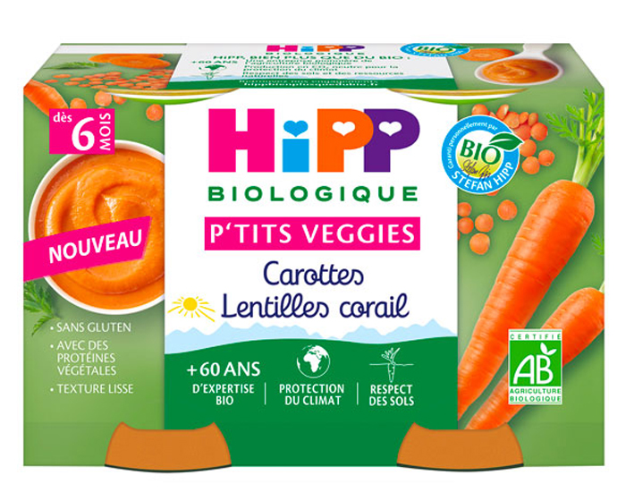 HIPP Ptits Veggies - Ds 6 mois - 2 x 125 g