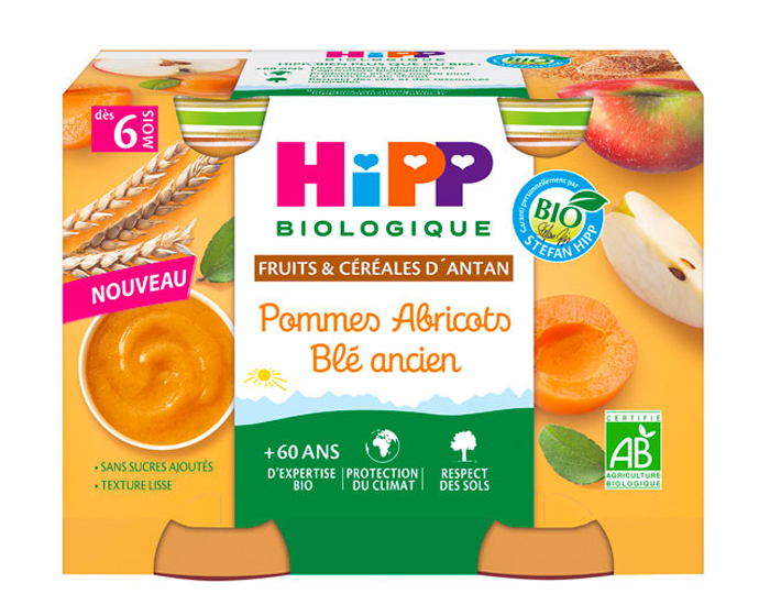 HIPP Petits Pots Fruits et Crales d'Antan - Ds 6 mois - 2 x 190 g