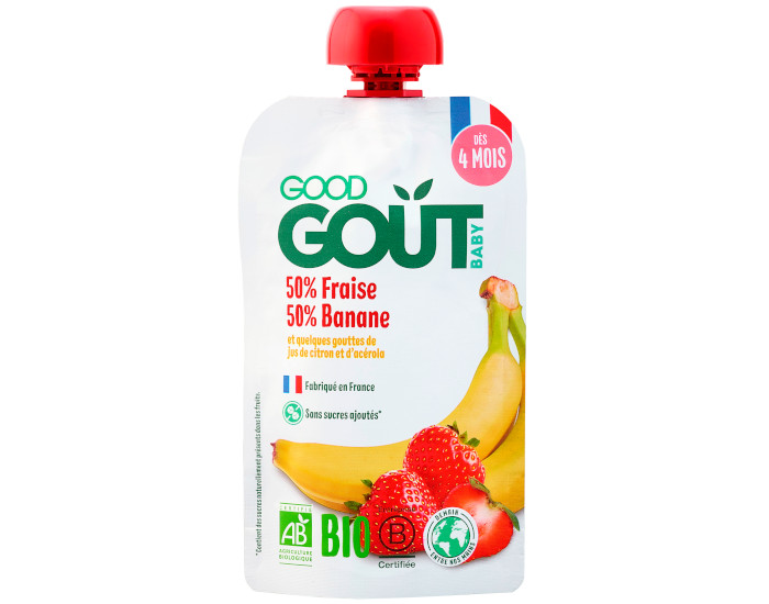 GOOD GOUT Gourde de Fruit pour Bb 120 g - Banane Abricot - Ds 4 mois