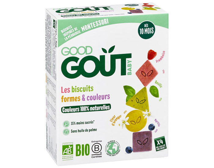 GOOD GOUT Biscuits Formes et Couleurs - 80g - Ds 10 mois