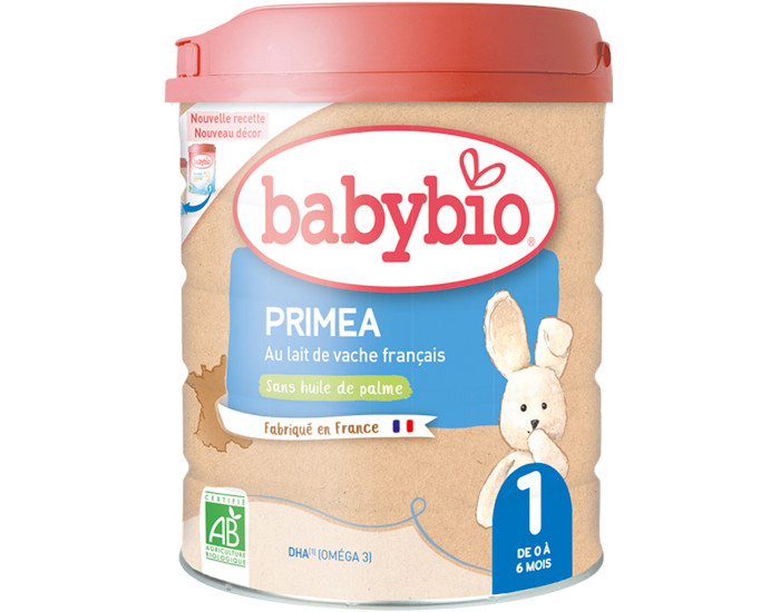 BABYBIO Lait pour Nourrisson 1 Primea - De 0  6 Mois - 800g