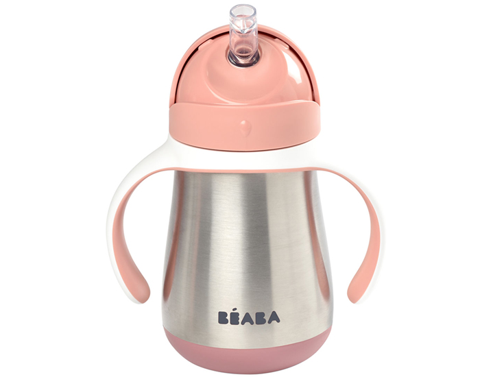 BEABA Tasse Paille Inox Rose - Ds 8 mois - 250 ml