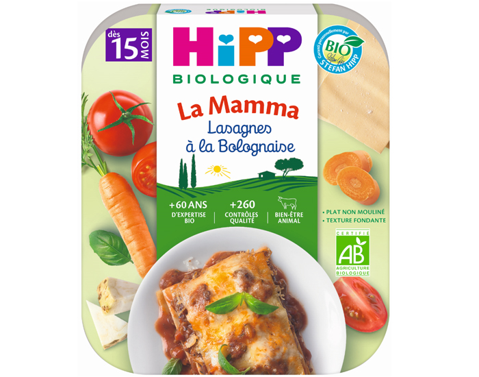 HIPP Ptes  l'Italienne de la Mamma- Assiette 250 g - Ds 15 et 18 mois