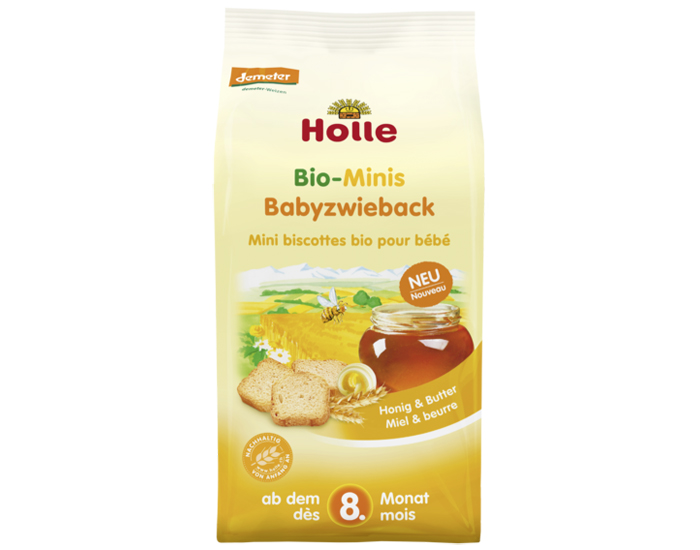 HOLLE Mini Biscottes pour Bb - 100 g - Ds 8 mois