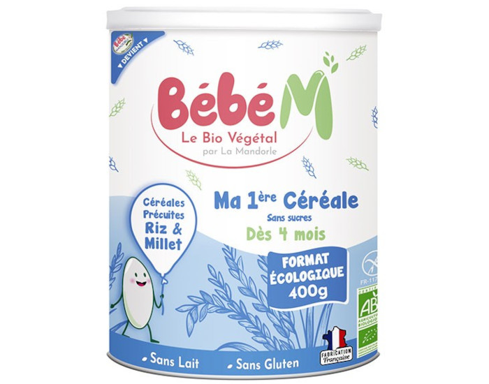 BEBE M Ma Premire Crale Riz Millet - 400 g - Ds 4 mois