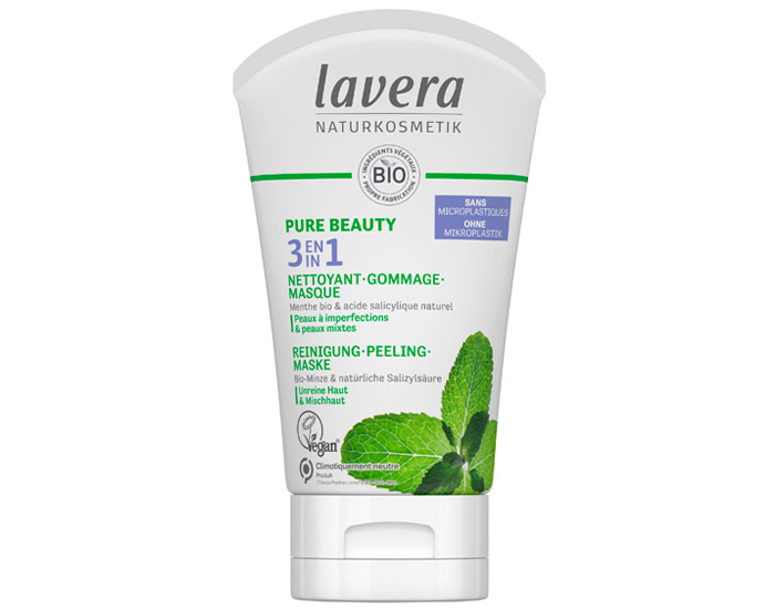 LAVERA Soin Visage 3 en 1 - Nettoyant Gommage Masque - 125 ml