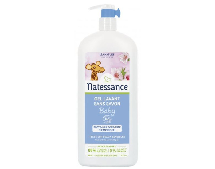 NATESSANCE Bb Gel Lavant Sans Savon Bio - 500 ml