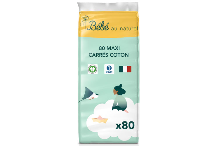 BEBE AU NATUREL Maxi Carrs Coton Bb - 100% Coton Bio - 80 Units