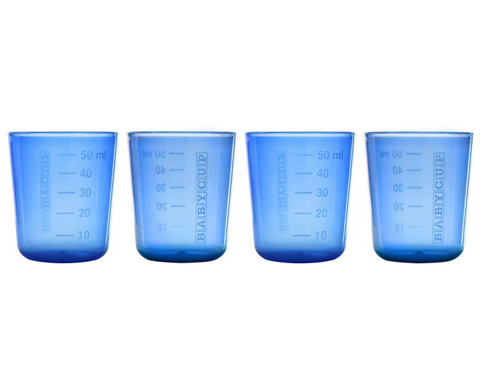 BABYCUP Lot de 4 Mini Tasses Gradues - Bleu - Ds 4 mois