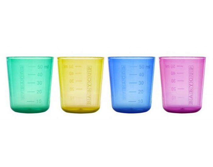 BABYCUP Lot de 4 Mini Tasses Gradues - Multicolore - Ds 4 mois