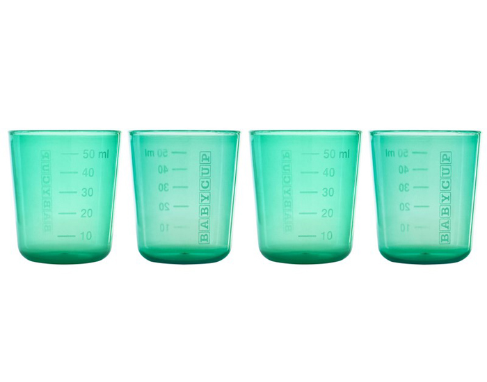 BABYCUP Lot de 4 Mini Tasses Gradues - Vert - Ds 4 mois