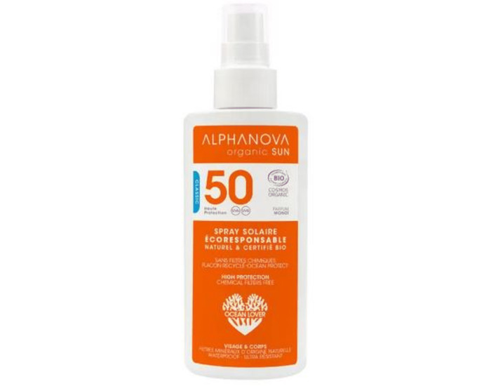 ALPHANOVA Sun Spray Solaire Haute Protection - SPF50 - 125 g