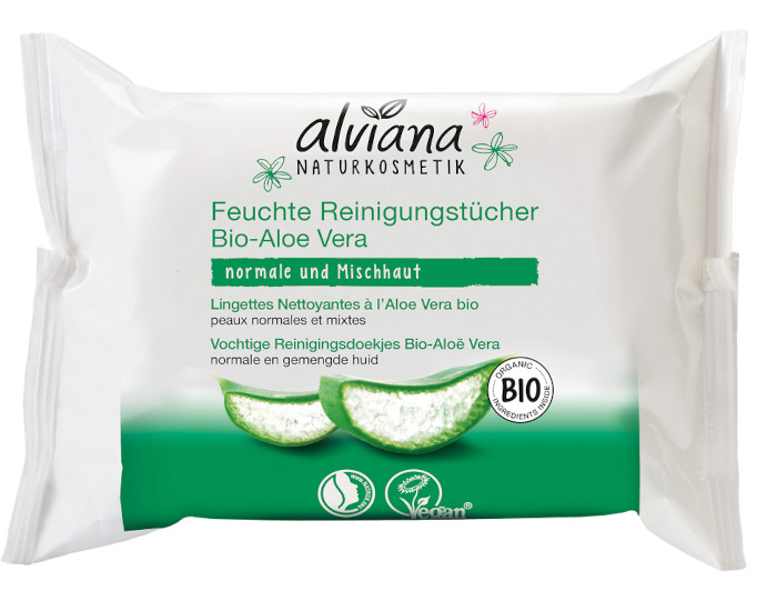 ALVIANA Lingettes Nettoyantes  l'Aloe Vera - Paquet de 25