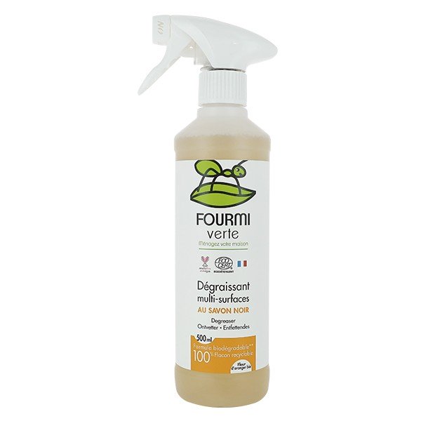 LA FOURMI VERTE Spray Dgraissant Multi-Surfaces au Savon Noir - 500ml