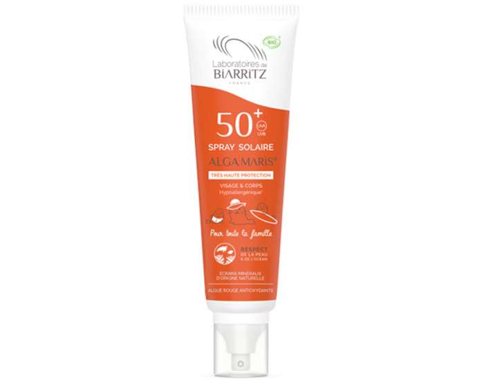 LABORATOIRES DE BIARRITZ Spray Solaire Famille SPF50+ - 150 ml - Ds 6 Mois