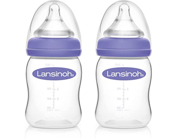 LANSINOH Lot de 2 Biberons avec Ttine Pristaltique - 160 ml