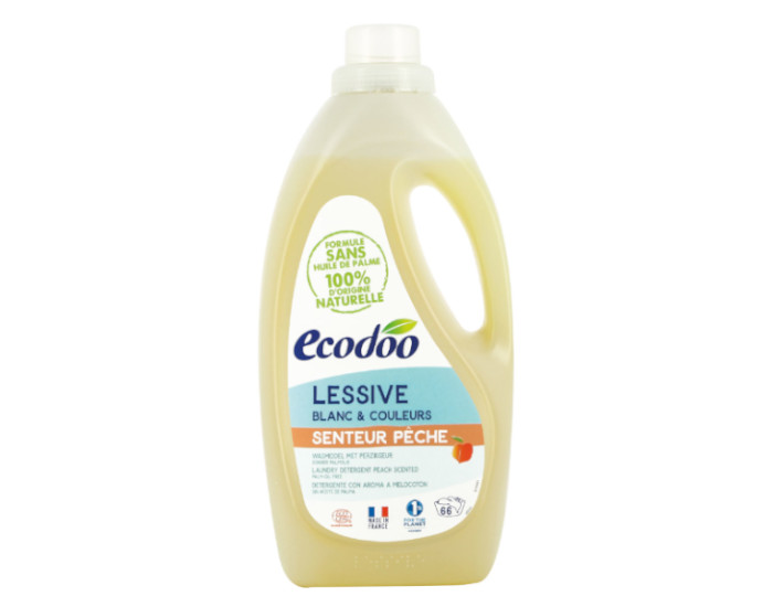 ECODOO Lessive Blanc et Couleurs Liquide Ecologique - Senteur Pche