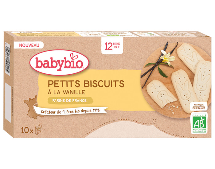 BABYBIO Petits Biscuits  la Vanille - 160 g - Ds 12 mois