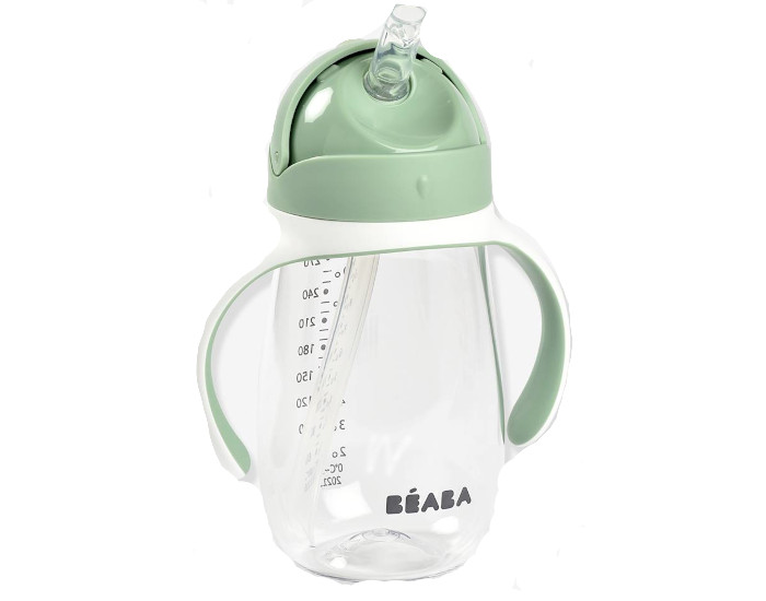 BEABA Tasse Paille Vert Sauge - Ds 8 mois - 300 ml 