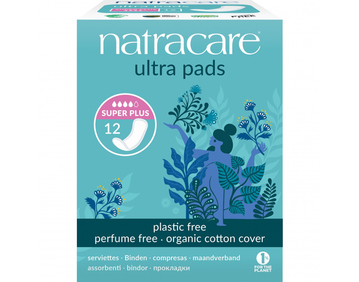 NATRACARE Serviette Hyginique Ultra Sans Ailettes Super+ - Boite de 12