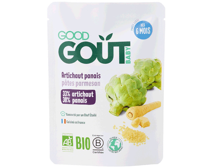 GOOD GOUT Petit Plat pour Bb 190 g - Artichauts-Panais-Ptes Parmesan - Ds 6 mois