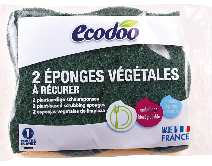 ECODOO Lot de 2 Eponges Vgtales  Rcurer 