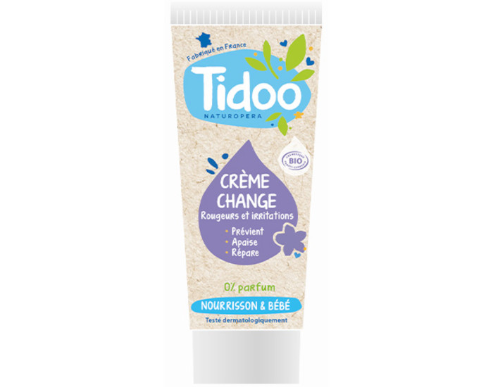 TIDOO Crme de Change Rparatrice sans Oxyde de Zinc - 75g