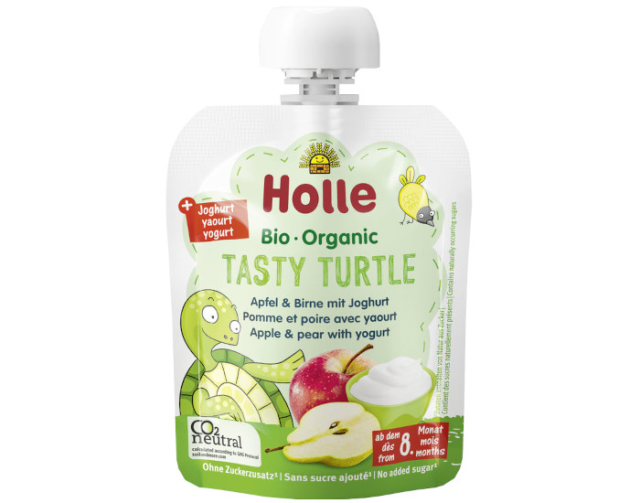 HOLLE Gourde Brasss - Pomme et Poire avec Yaourt - 85 g - Ds 8 mois