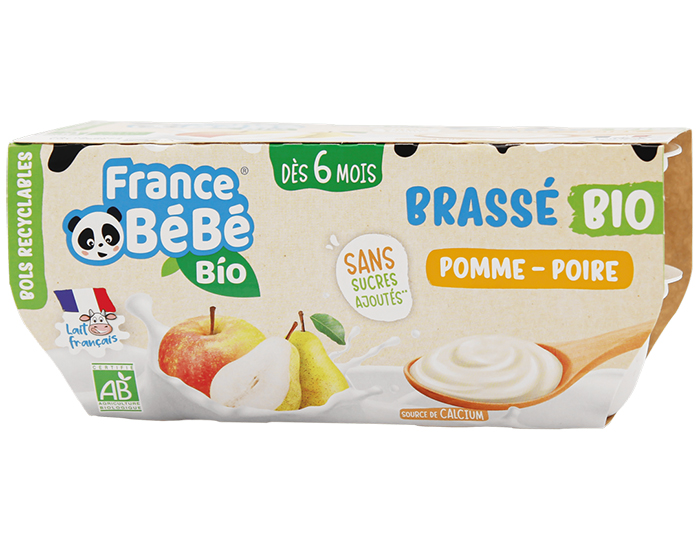 FRANCE BEBE BIO Brass Pomme Poire - 4x100 g - Ds 6 mois