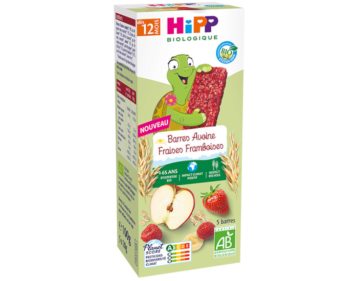 HIPP Barres Avoine Fraises Framboises - 5 x 20 g