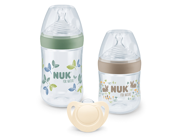 NUK Coffret Starter Set For Nature - 1x260ml + 1x150ml + 1 Sucette T1