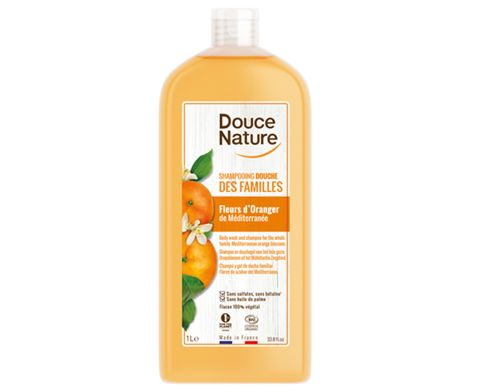 DOUCE NATURE Shampooing Douche des Familles - Fleurs d'Oranger - 1L