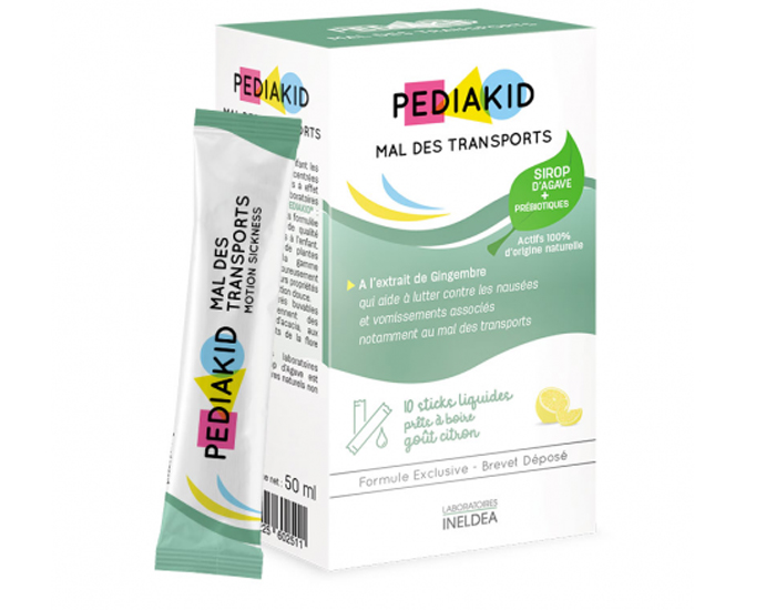 PEDIAKID Mal des Transports - 10 sticks Liquides Prts  Boire - Got Citron