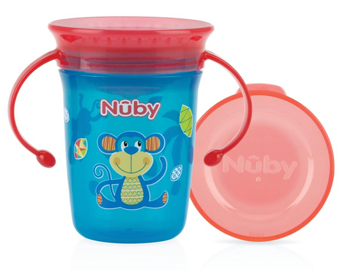 NUBY Gobelet Magique 360 Aqua avec Anses - 240ml - 6+ mois