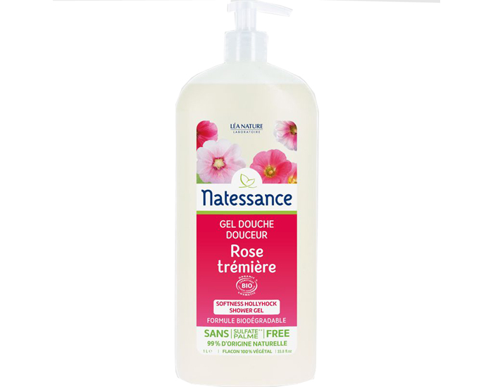 NATESSANCE Gel Douche Douceur Rose Trmire - 1L