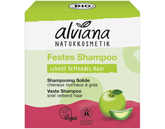 ALVIANA Shampooing Solide  la Pomme - Cheveux Normaux  Gras - 60 g