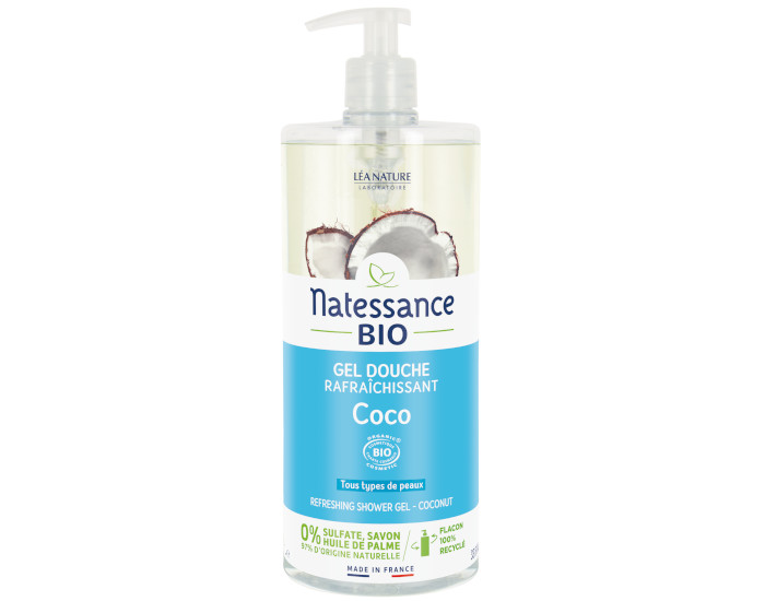 NATESSANCE Gel Douche Rafrachissant Eau de Coco - 1L