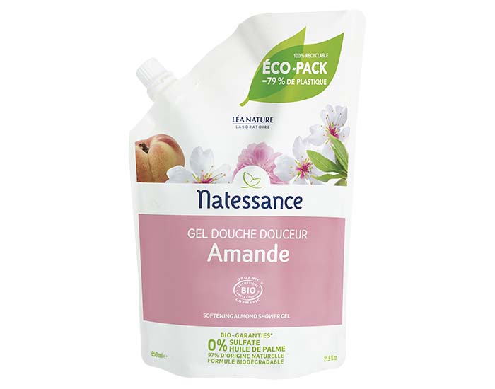 NATESSANCE Gel Douche Douceur Amande Parfum Pche de Vigne - 650 ml