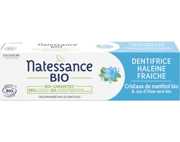 NATESSANCE BIO Dentifrice Haleine Frache - 75 ml